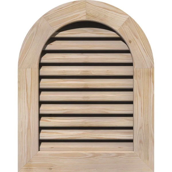 Ekena Millwork GVWRT34X2601SFUPI 34x22W x 26x22H Round Top Gable Vent (39x22W x 31x22H Frame Size): Unfinished - Functional, Smoo