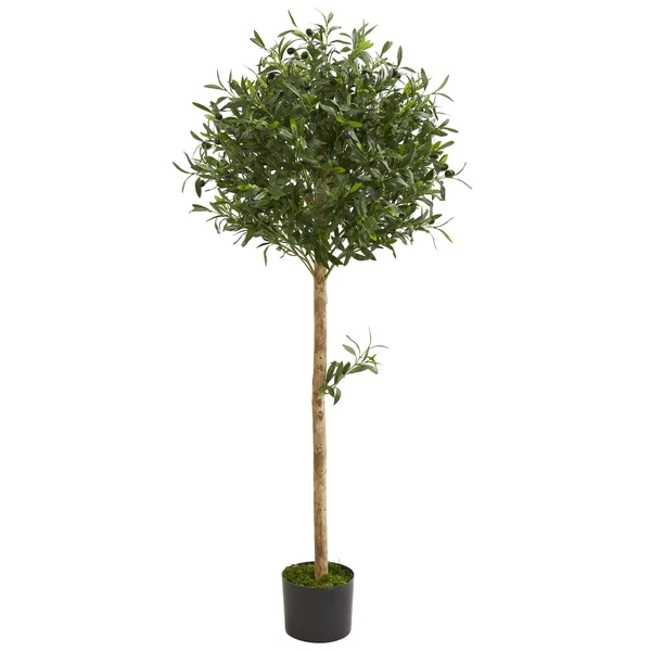 Nearly Natural 5 ft. Artificial Olive Topiary Tree