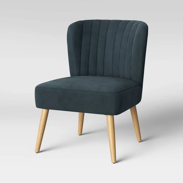 Chelidon Velvet Slipper Chair Blue - Opalhouse