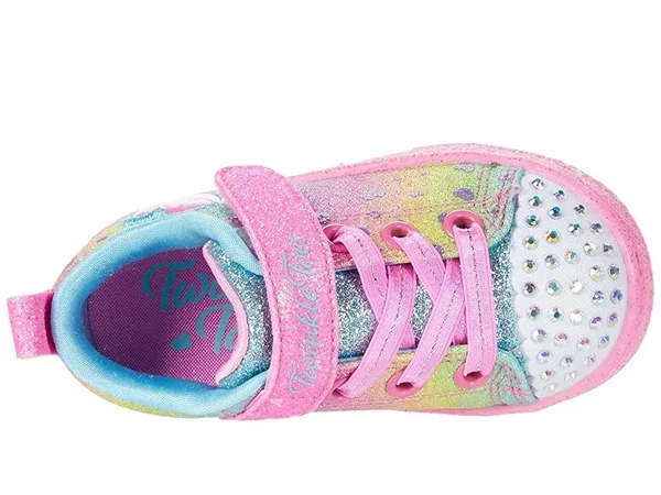 Skechers Infant Girls& Twinkle Toes Shuffle Lite Lil Heartbursts Sneaker