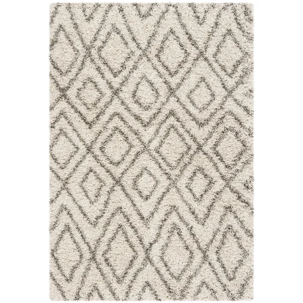 Safavieh Hudson Shag SGH332A Ivory/Grey 4& x 6& Area Rug