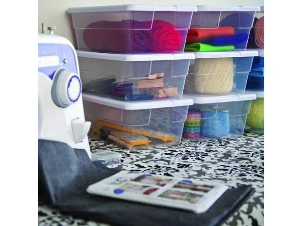 Sterilite 6 Quart Clear Stacking Closet Storage Tote Container w/ Lid (192 Pack)