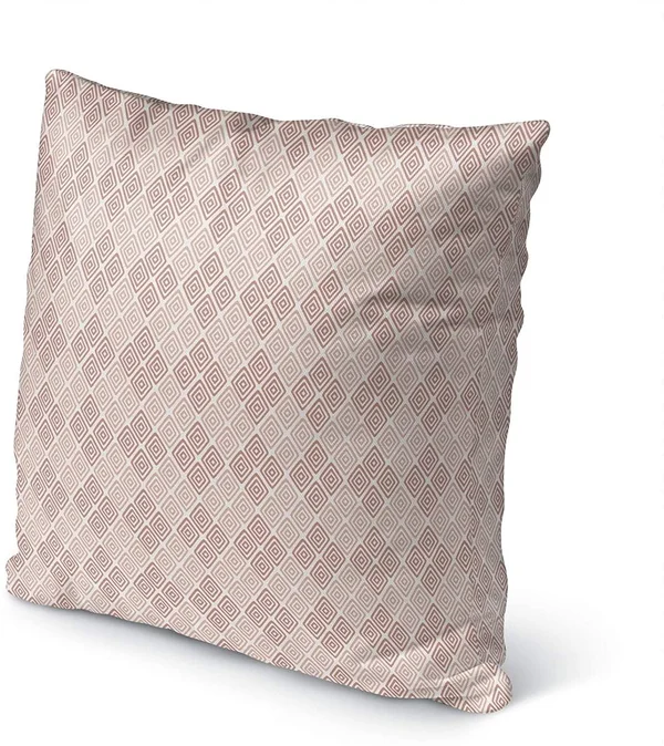 Brick Indoor|Outdoor Pillow by Tiffany 18x18 Pink Geometric Modern Contemporary Polyester Removable Cover