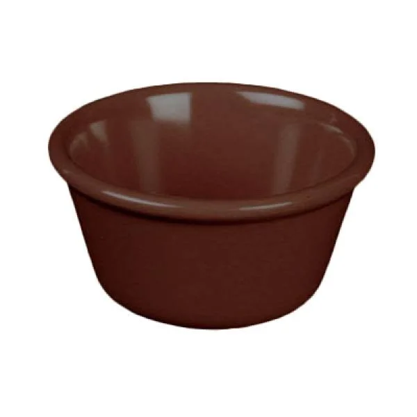 1 1/2 oz - 2 1/2x22 Chocolate Melamine Smooth Ramekin, Melamine, Pack of 6, 12 Packs
