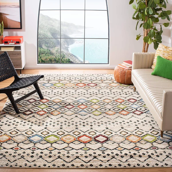 Safavieh Amsterdam AMS108K 5&1x22 x 5&1x22 Square Ivory, Multi Area Rug