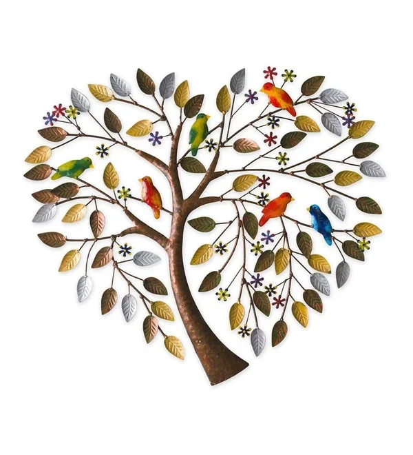 Wind & Weather Handcrafted Heart Tree Metal Wall Art