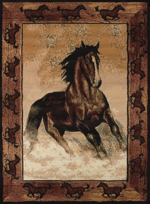 United Weavers Legends Stallion Border Multi 5&3x22 x 7&2x22 Area Rug