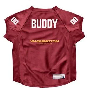 Littlearth NFL Personalized Stretch Dog & Cat Jersey - Washington Football Team, Big Dog