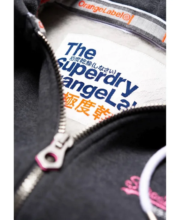 Superdry Orange Label Zip Hoodie - Light-past