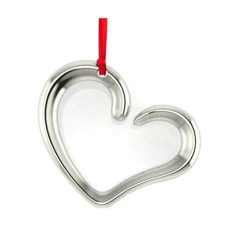 Sterling Silver Heart Christmas Ornament