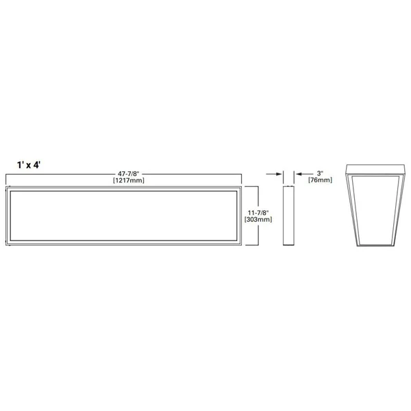 1x4 LED Flat PANEL, 30/35/40K by Metalux 14FPSL1SCT3