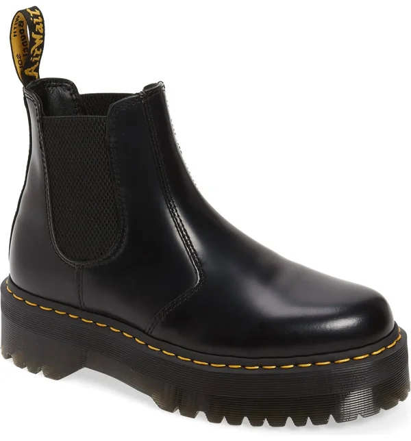 Dr. Martens Black 2976 Quad Platform Chelsea Boots