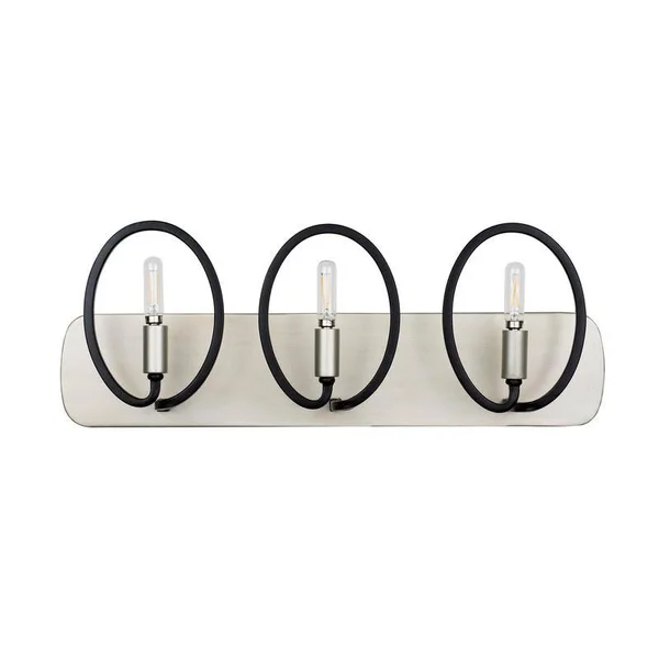 Varaluz Eliptico 1 Light Bath, Silverado/Black - 316B01SOBL