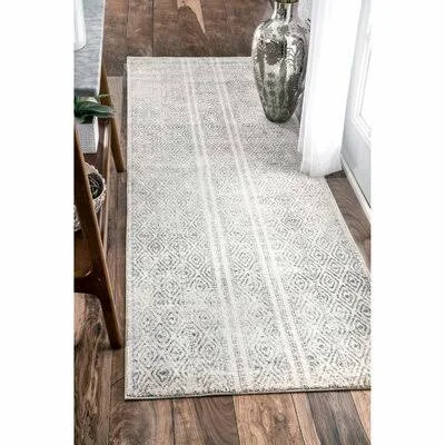 Warleigh Geometric Gray Area Rug Foundry Select Rug Size: Runner 2&6x22 x 10&