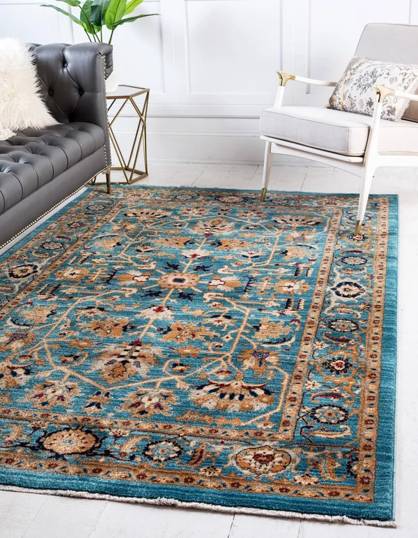 Unique Loom Alcott Dorchester Rug, Turquoise (8& 0 x 10& 0)