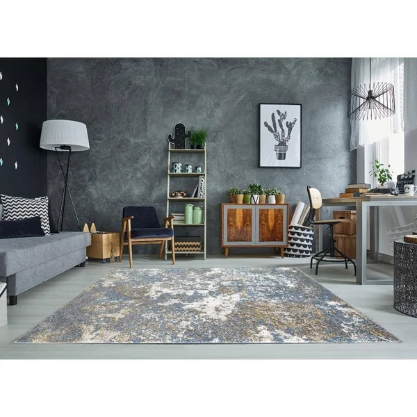 Luxe Weavers Beverly Collection 6490 Turquoise Abstract Area Rug 5x7
