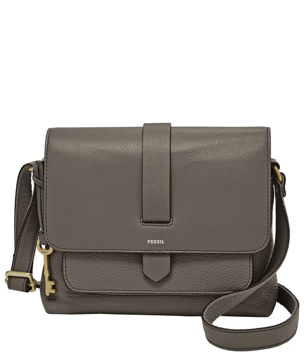 Fossil Kinley Small Leather Crossbody - Shadow/Gold