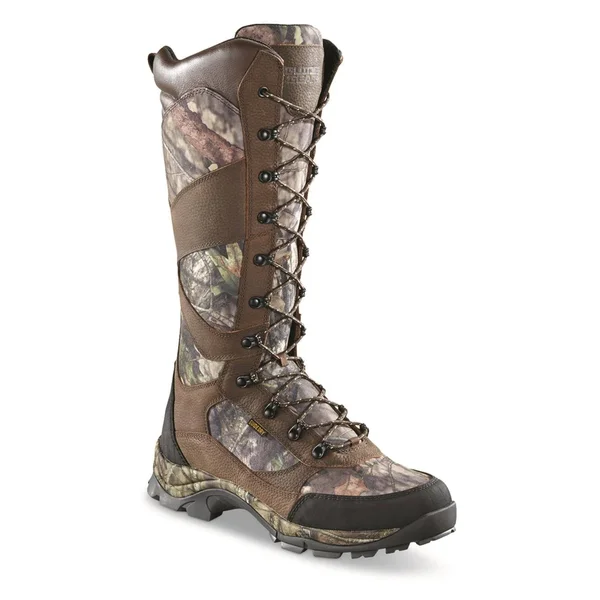 Guide Gear Men's Country Pursuit 16 inch Waterproof Side-Zip Snake Boots Mossy Oak Break-Up Country, Size: 11D, MOBU Country