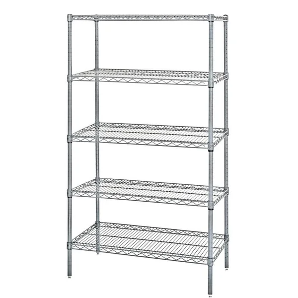Quantum Storage Systems - 74 inch Wire 5-Shelf Unit in Stainless Steel Finish - WR74-1848S-5