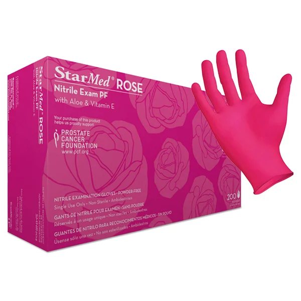 StarMed Rose Gloves - Cheery Rose, Large, 1000/Carton