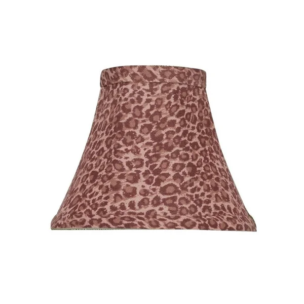 Aspen Creative 30068-6 Small Bell Shape Chandelier Clip-On Lamp Shade Set (6 Pack), Transitional Design in Red Leopard Pattern