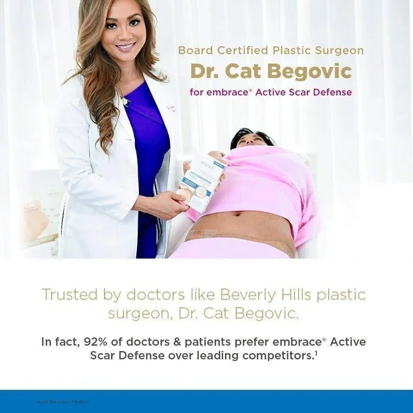 Embrace Scar Treatment, Silicone Sheets for New Scars with Active Scar Defense