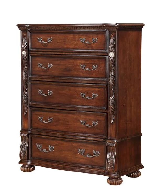 53x22 Brown Vintage Chest - 5 Drawer