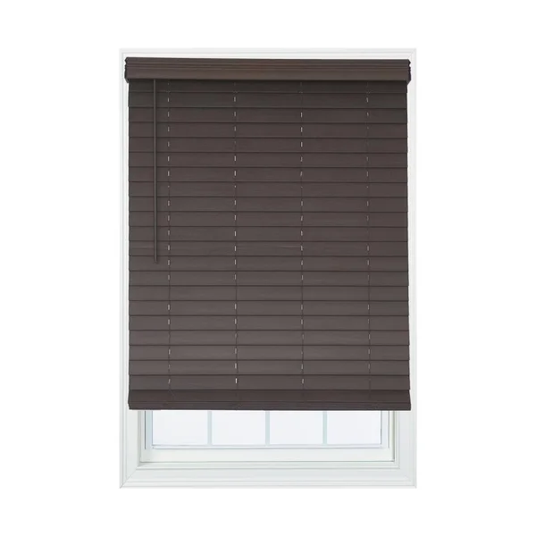 Allen + Roth 2.5-in Slat Width 38.75-in x 72-in Cordless Brown Faux Wood Room Darkening Horizontal Blinds - DFHSC4272-38.75