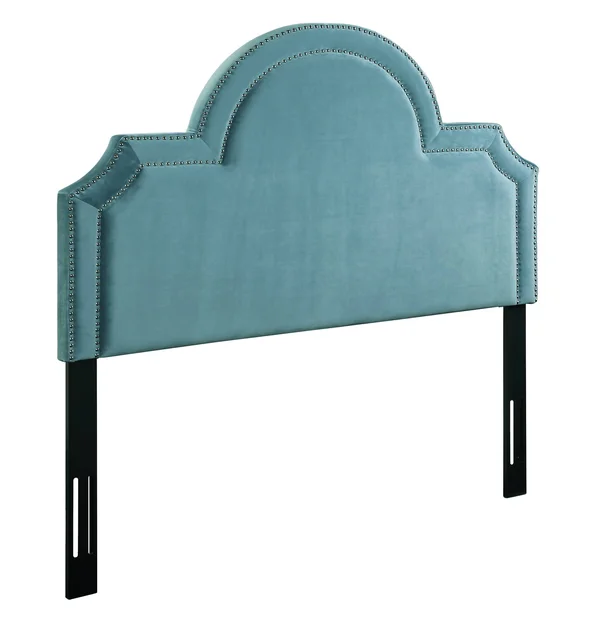 TOV Furniture Laylah King Headboard Sea Blue Velvet