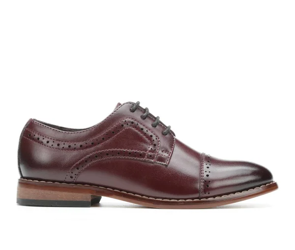 Boys& Stacy Adams Dickinson Perforated Cap Toe Oxford, Kids, Size: 11.5, Burgundy Leather