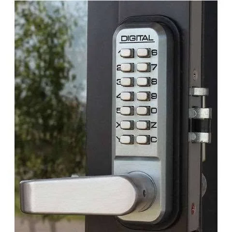 Lockey 2985-MG-DC Mechanical Keyless Narrow Stile Lever Handle Lock with Passage Function and Double Sided Combination - Marine