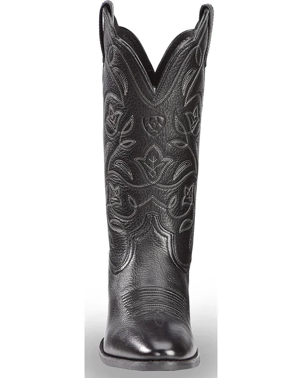Ariat Women's Heritage Western R Toe Boot - 12 - Black Deertan