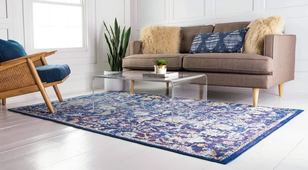 Unique Loom Assisi Augustus Rug (Navy Blue - 5& x 5& Round)