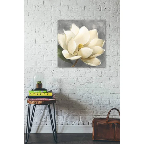 Epic Graffiti &Magnolia Blossom on Gray& by Albena Hristova - Canvas Wall Art, 18x22x18x22