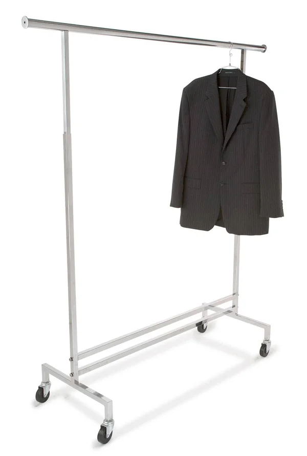 Econoco Single Hangrail Rolling Rack Square Tubing