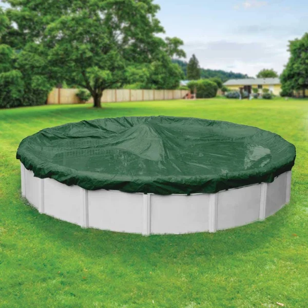 Pool Mate 3730-4-PM Forest Green Winter Pool Cover for Round Above Ground Swimming Pools, 30-ft. Round Pool