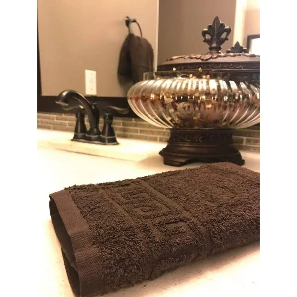 Context Solid Black 24 Piece 100% Cotton Hand Towel