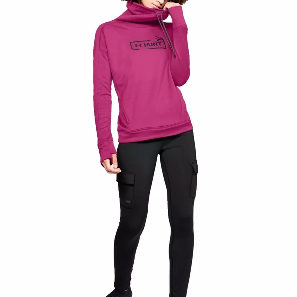 Under Armour Women's Tech Terry Graphic Funnel Neck Hoodie - Pink - XL
