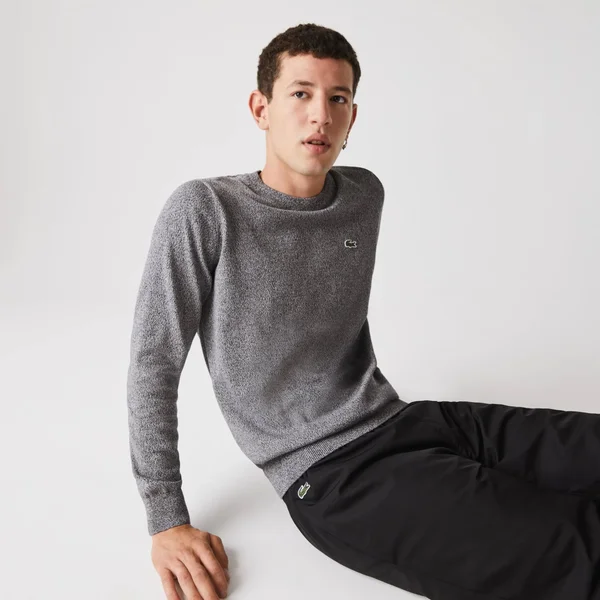 Lacoste Crew Neck Knit Jumper Grey