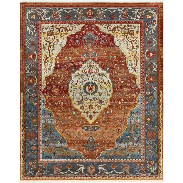 Unique Loom Baracoa Miramar Rust Red 8& 4 x 10& 0 Area Rug