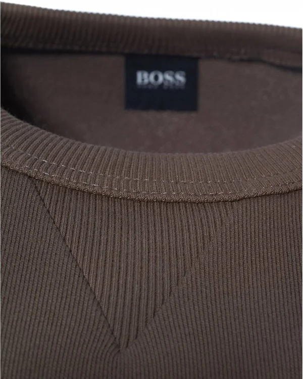 Boss Mens Walkup 1 Relaxed Fit Sweatshirt, Beige Jumper