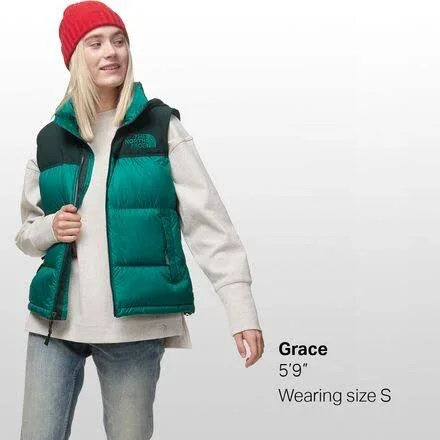 The North Face Eco Nuptse Vest - Women's Evergreen/Scarab Green - M
