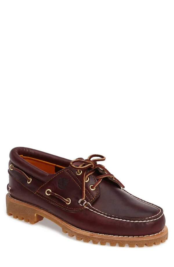 Timberland Men's Traditional 3-Eye Handsewn Lug Casual Shoe, Red, Size 11