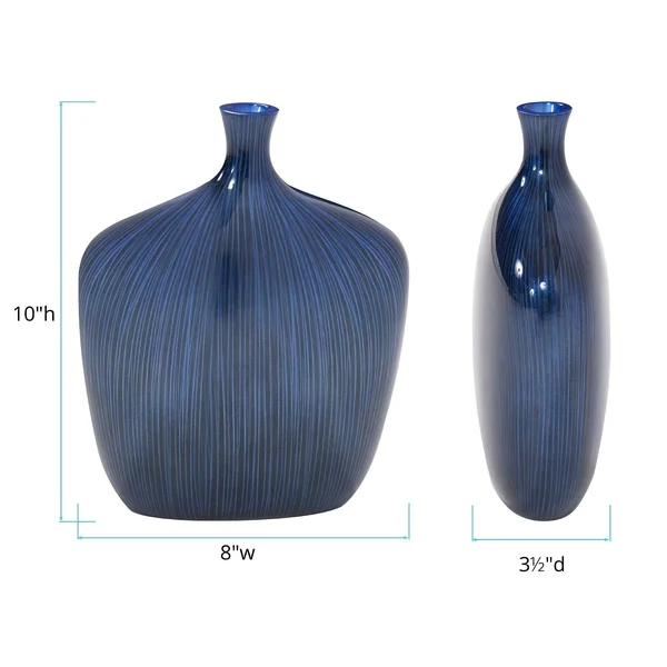 Allan Andrews Small Sleek Cobalt Blue/ Black Vase