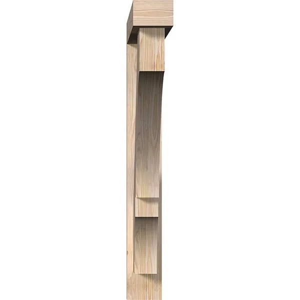 Ekena Millwork 1462162 5 1/2x22W x 44x22D x 44x22H Balboa Block Smooth Bracket w/ Offset Brace, Douglas Fir