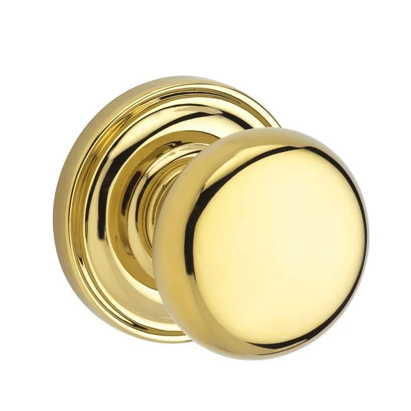 Baldwin Round Reserve Knob Traditional Round Rose Half Dummy Polished Brass