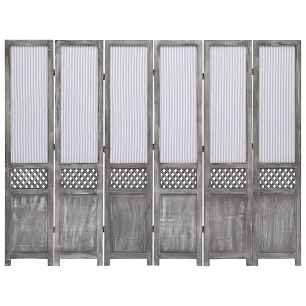 vidaXL 3-Panel Room Divider Gray 41.3x22x64.7x22 Fabric