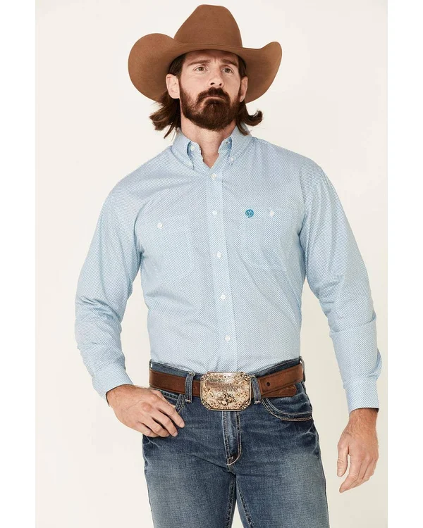Wrangler George Strait Printed Long Sleeve Button Down Shirt