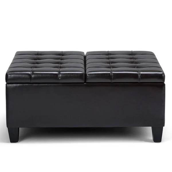 WYNDENHALL Elliot Coffee Table Storage Ottoman with Lift Top (Tanners Brown)