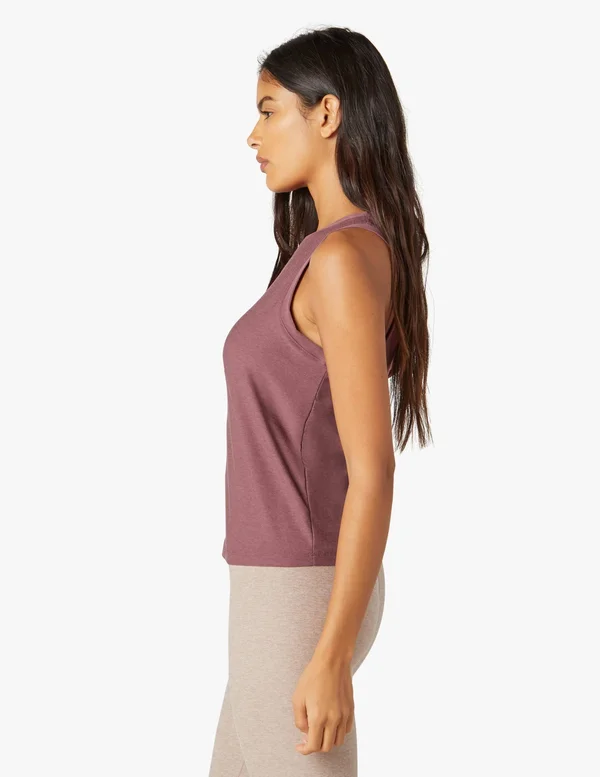 Beyond Yoga Balanced Muscle Tank, Size X-Large in Chocolate Cherry Heather at Nordstrom